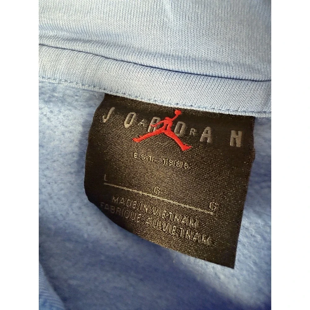 Nike Jordan North Carolina Tar Heels Hoodie Mens L Blue Authentic Jumpman NCAA *